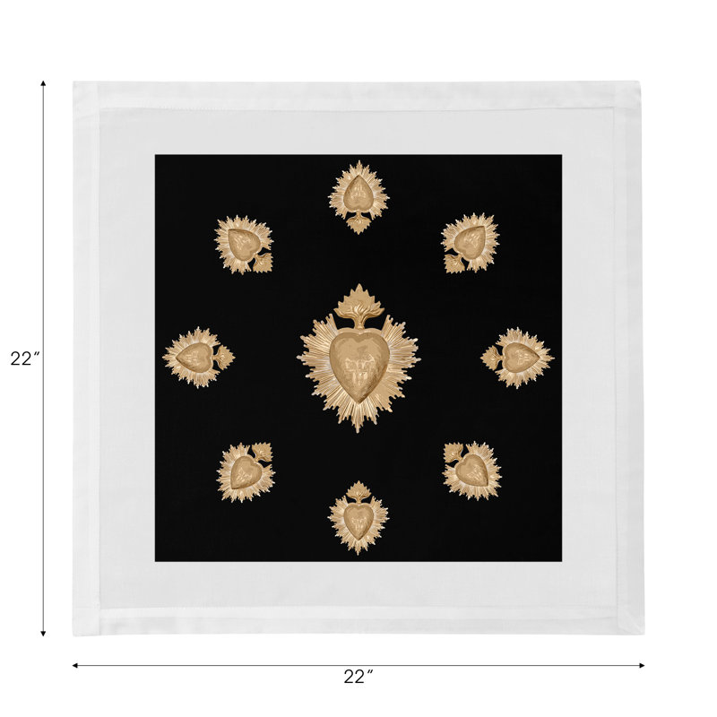Ex Vote Cotton Blend Square Napkins, Black