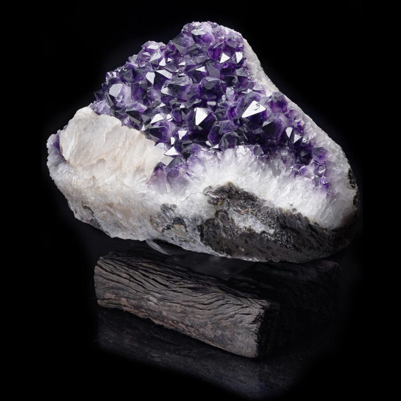Amethyst with Calcite on Stand