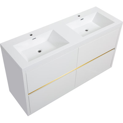 Meuble-lavabo autoportant avec lavabo, meuble de rangement avec tiroirs à fermeture en douceur, meuble-lavabo pour la maison