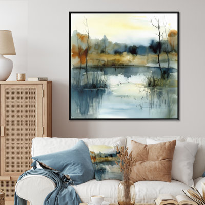 Illustration de paysage de lac d'été VI - impressions encadrées lac