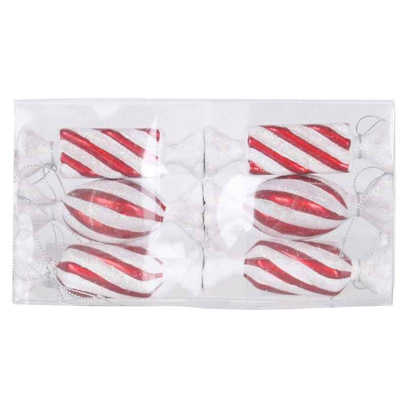 Ornements de bonbons scintillants 4 po, Cerise
