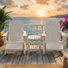Chaises berçantes pliables en PEHD avec repose-pieds rétractable et table d'appoint ovale en PEHD à 2 niveaux pour patio
