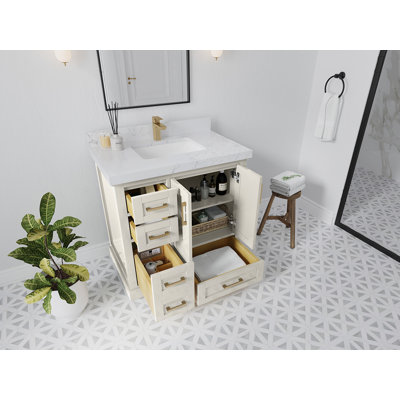 Boston 36 po X P 22 po Meuble-lavabo central en albâtre Quartz