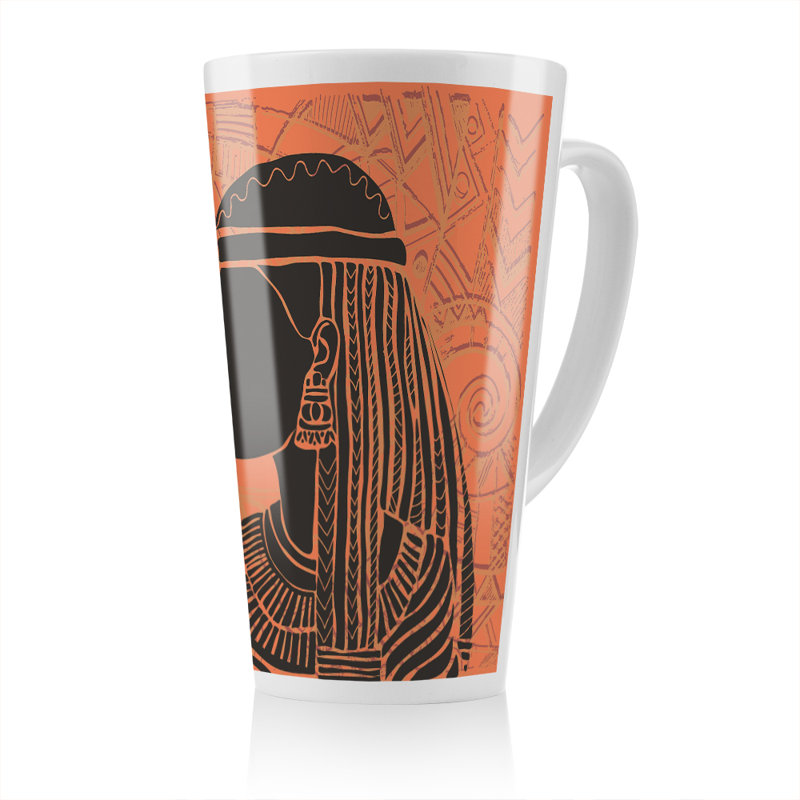 Egyptian Women On Latte Mug, Orange