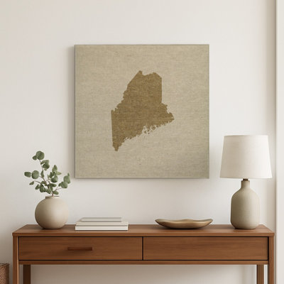 Silhouette de l'État du Maine — Décoration murale carrée en métal