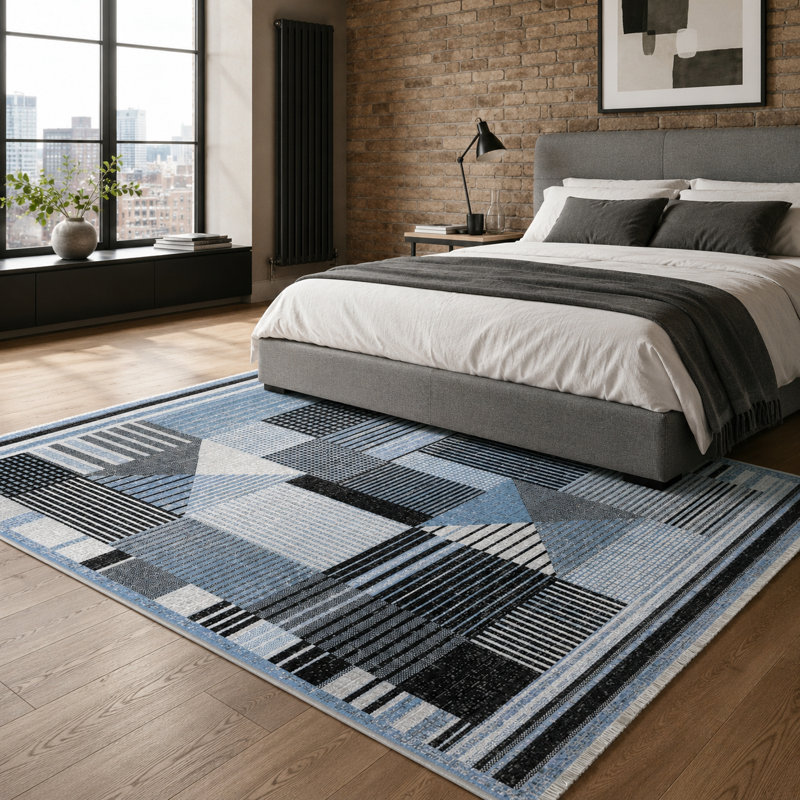Abstract Cotton and Chenille Flatweave Area Rug, 155 x 230 cm