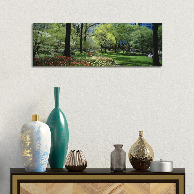 Trees In A Park, Central Park, Manhattan, New York City, New York State, USA #2 - Wrapped Canvas Panoramic Print