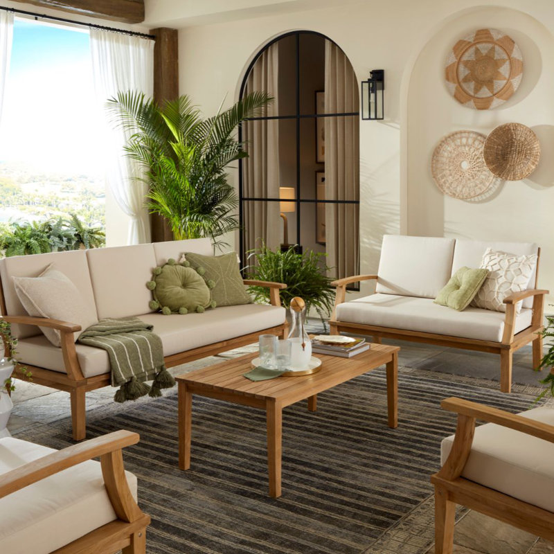 Solena Teak Outdoor Sofa Set - 5 Pieces