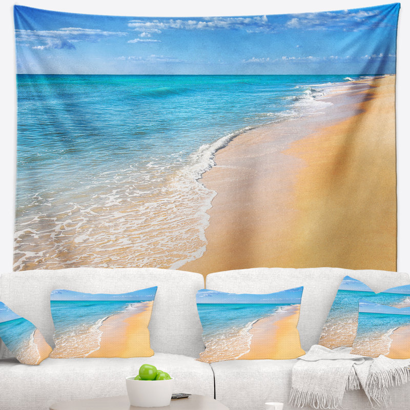 Tapisserie ciel et ciel bleu tropical mer, H 32 po x l 39 po