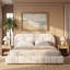 Grand lit plateforme tapissier avec tête de lit capitonnée Boucle, silencieux, support de 800 lb, durable et facile à nettoyer, blanc-461875916