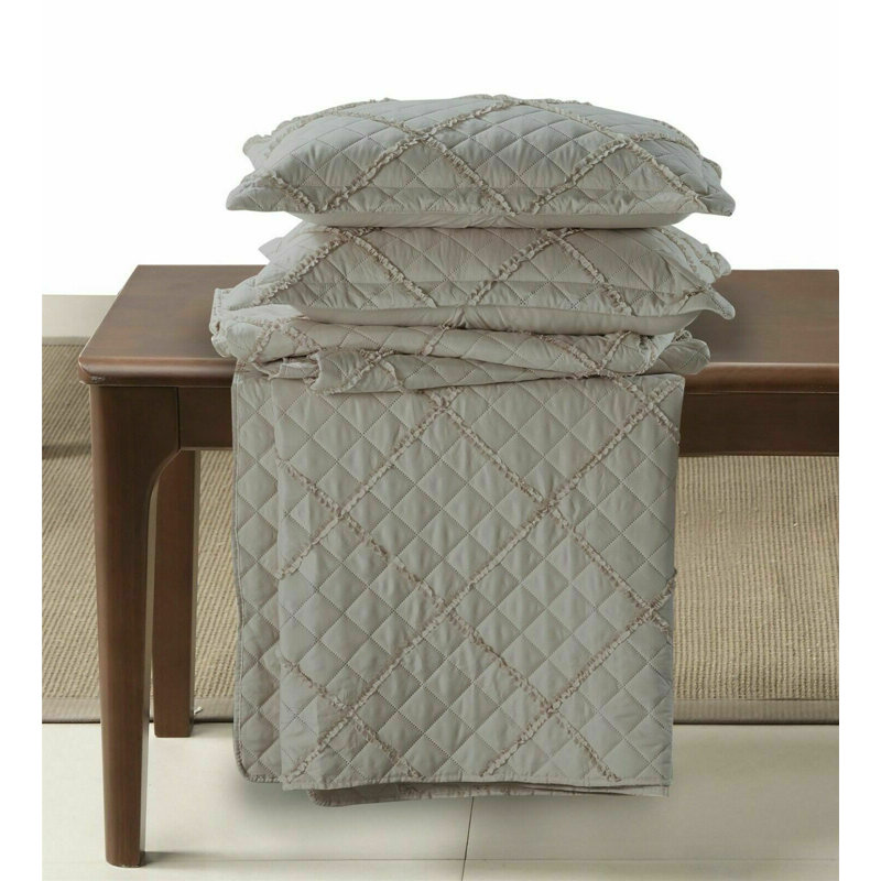 Fairdale Polyester Bedspread with Pillow Shams Included, Mink, 240 x 250 cm Bedspread - 2 Pillow Shams