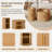 Natural Wooden Finish Coffee Table Set With Round Fluted End Table And Storage, Set Of Two For Living Room | Gift Idea
