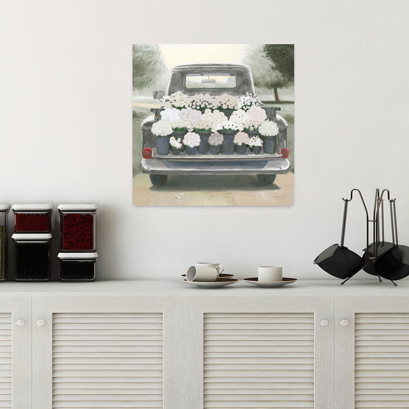 Art rétro rétro blanc magnifique campagne gris, H 18 po x l 18 po