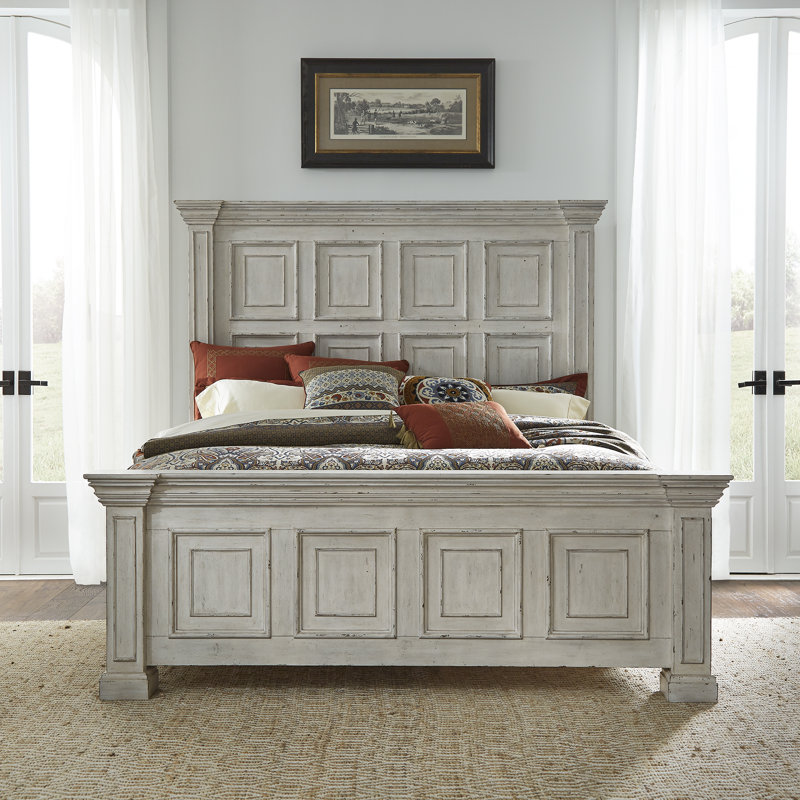 Temple Cloud Panel Bed, King, White