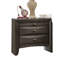 Table de chevet simple en bois massif gris avec poignées 1 tiroir-416568524