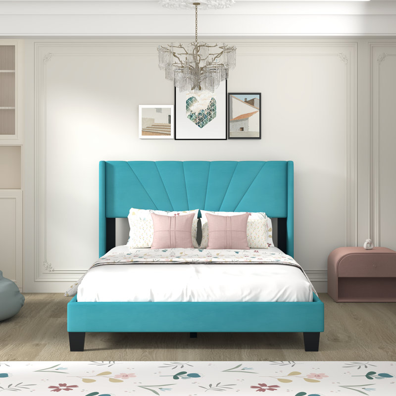Grand lit plateforme, Bleu
