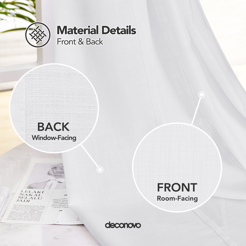 Grommet Solid Curtains (Set of 2), 52" W x 54" L, White