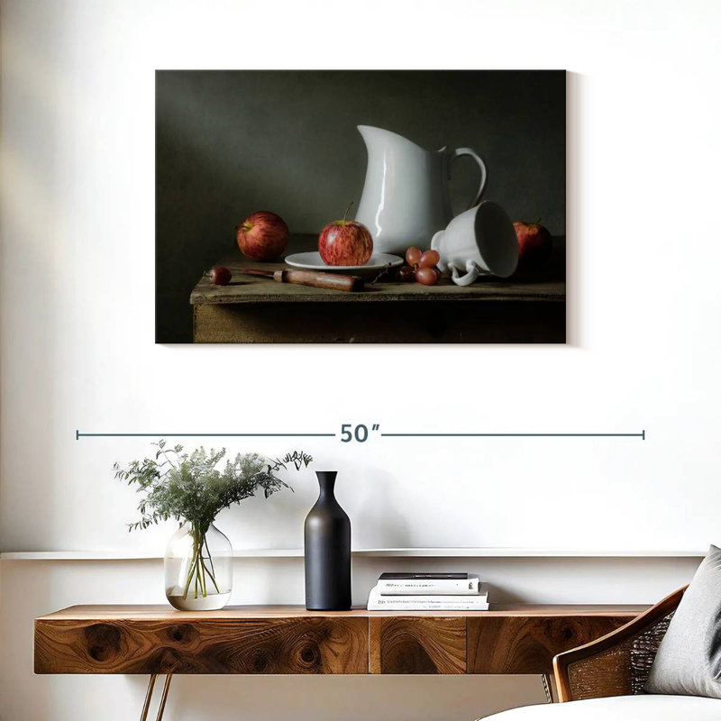 Senne, fruits et vaisselle, H 24 po x l 36 po