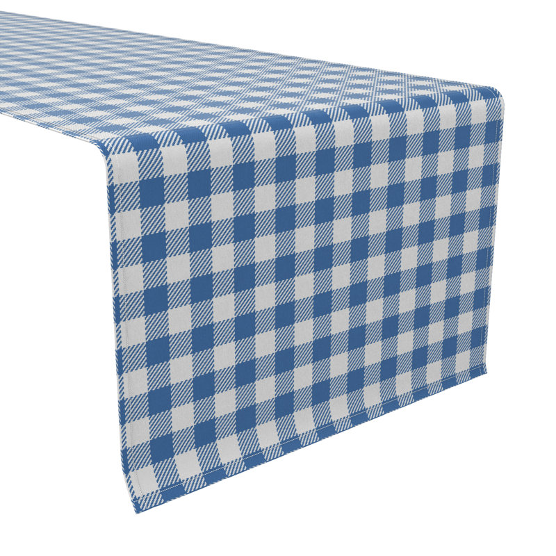 Rectangular Gingham Cotton Twill Table Runner