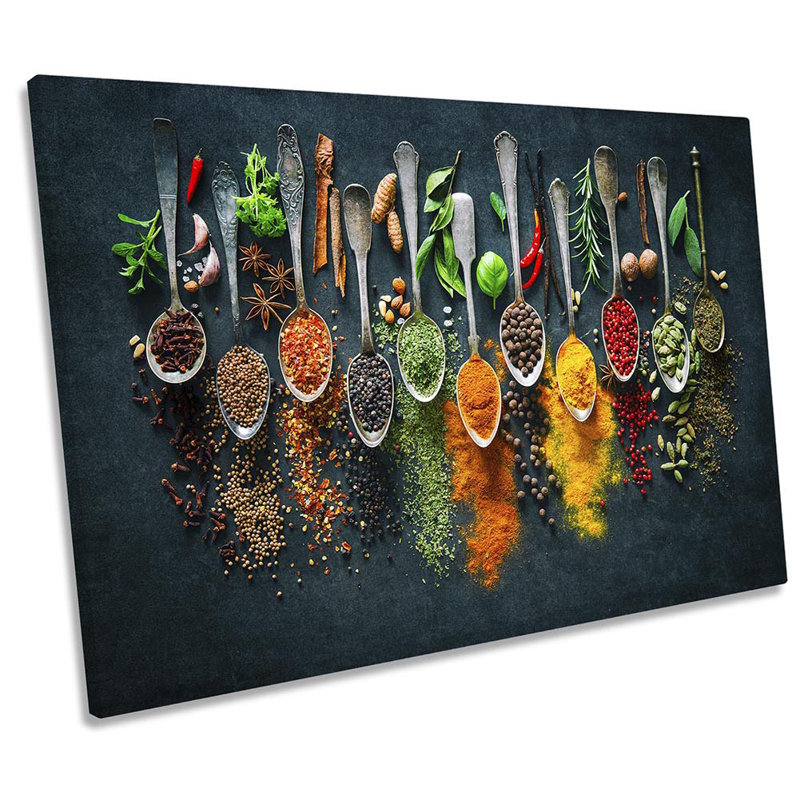 Herbs Spices Cooking Kitchen - Wrapped Canvas Print, 30.5cm H x 45.7cm W x 2cm D