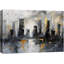 «Grey City Buildings», reproduction d'art moderne sur toile encadrée-107907511-107907502