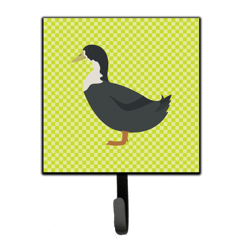 Organisateur de clés murales avec crochets à clés suédois duck Ragnhild, Vert