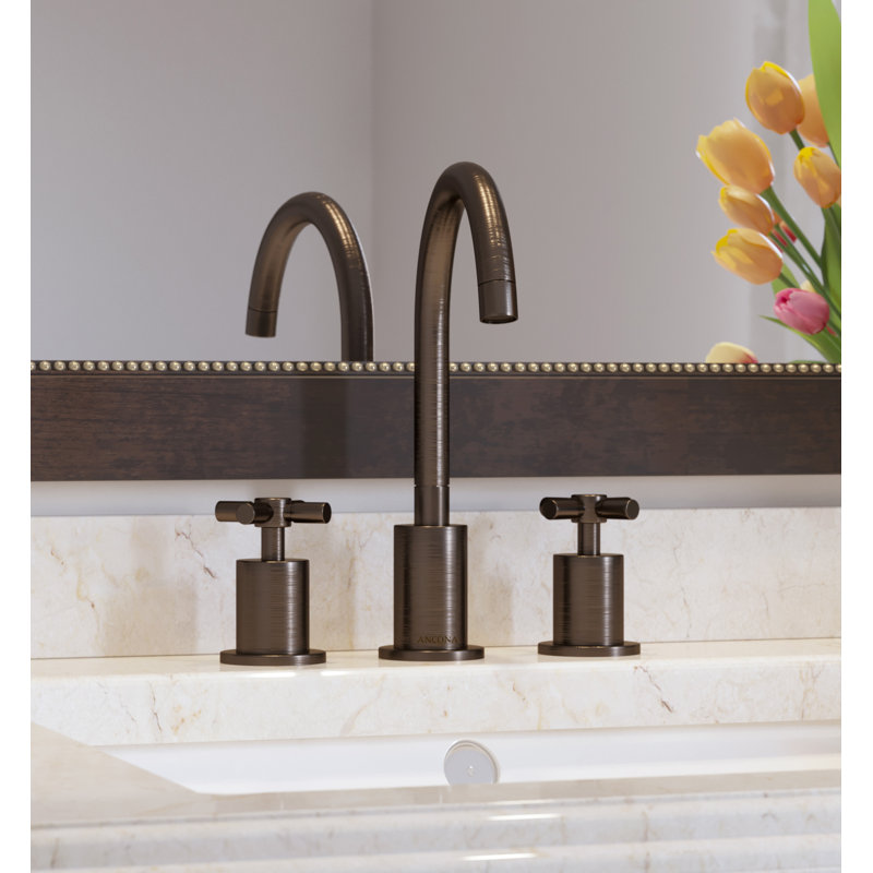 Robinet de salle de bain à poignée double Prima 3, Bronze huilé