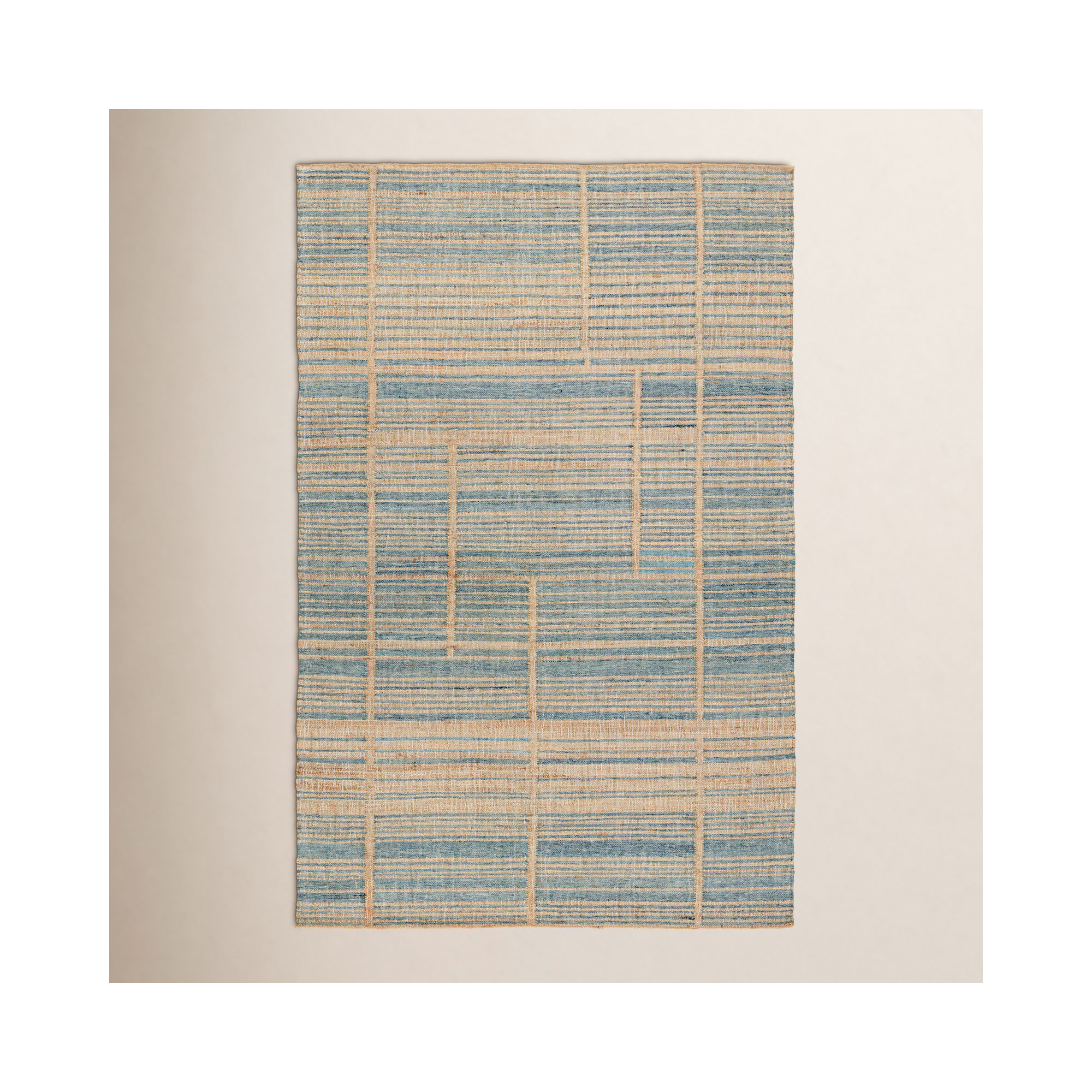 Zoya Handmade Brown/Blue Rug, Rectangle 2' x 3'