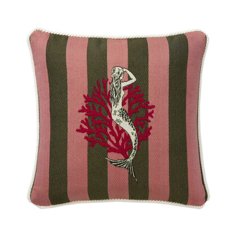 Corail Decorative Pillow, Pink/White/Black