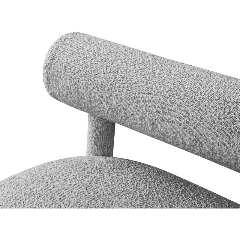 Banc de chambre rembourré Sweetgrove, Tissu gris bouclé