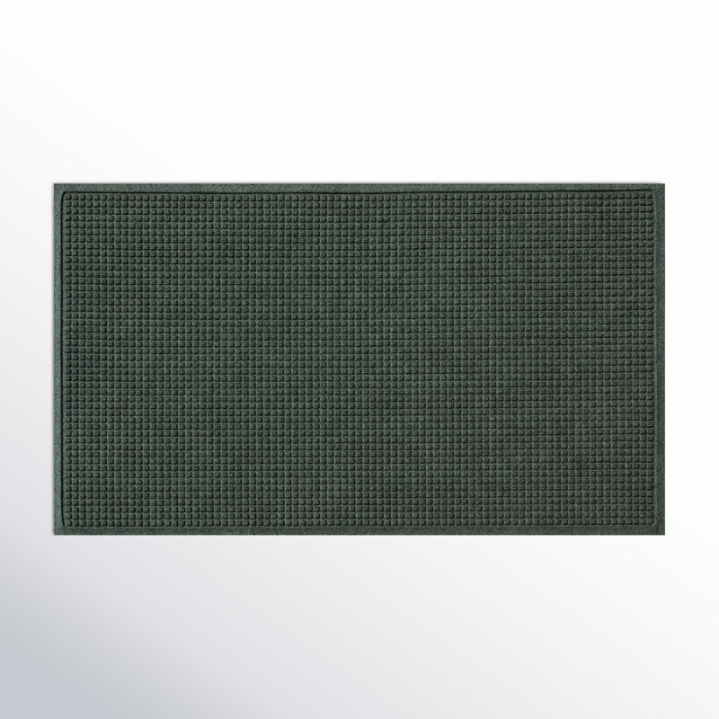 WaterHog Squares Indoor Outdoor Door Mat, Rectangle 3' x 5', Evergreen