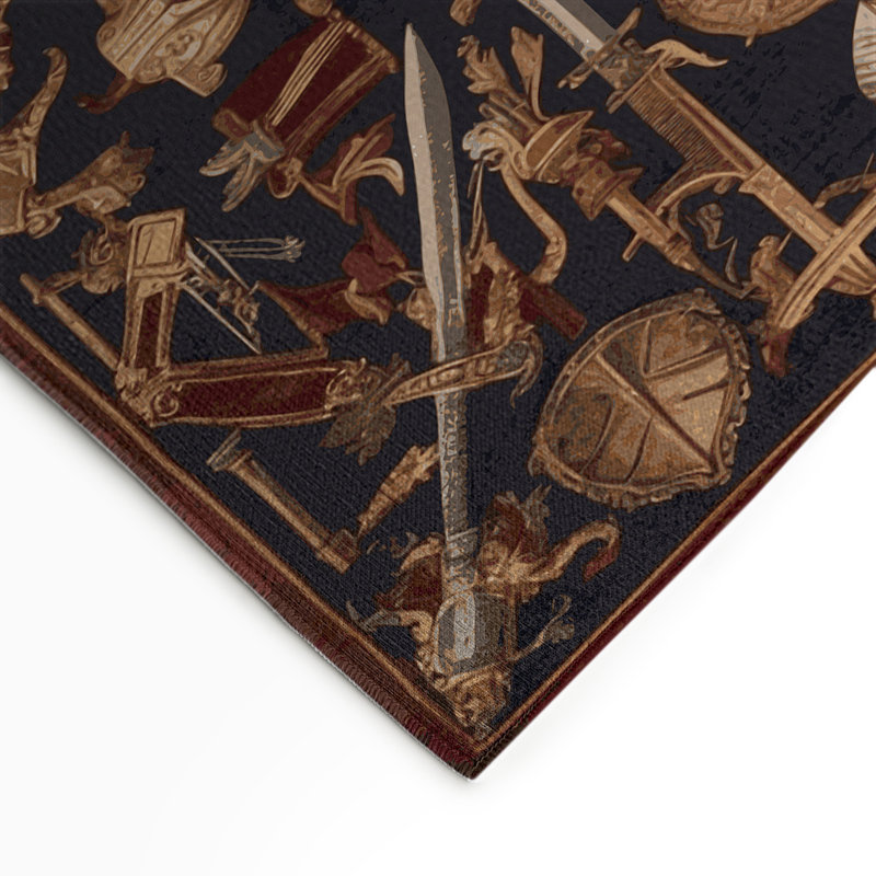 Tapis noir français intérieur et extérieur, Rectangle 9 pi x 12 pi