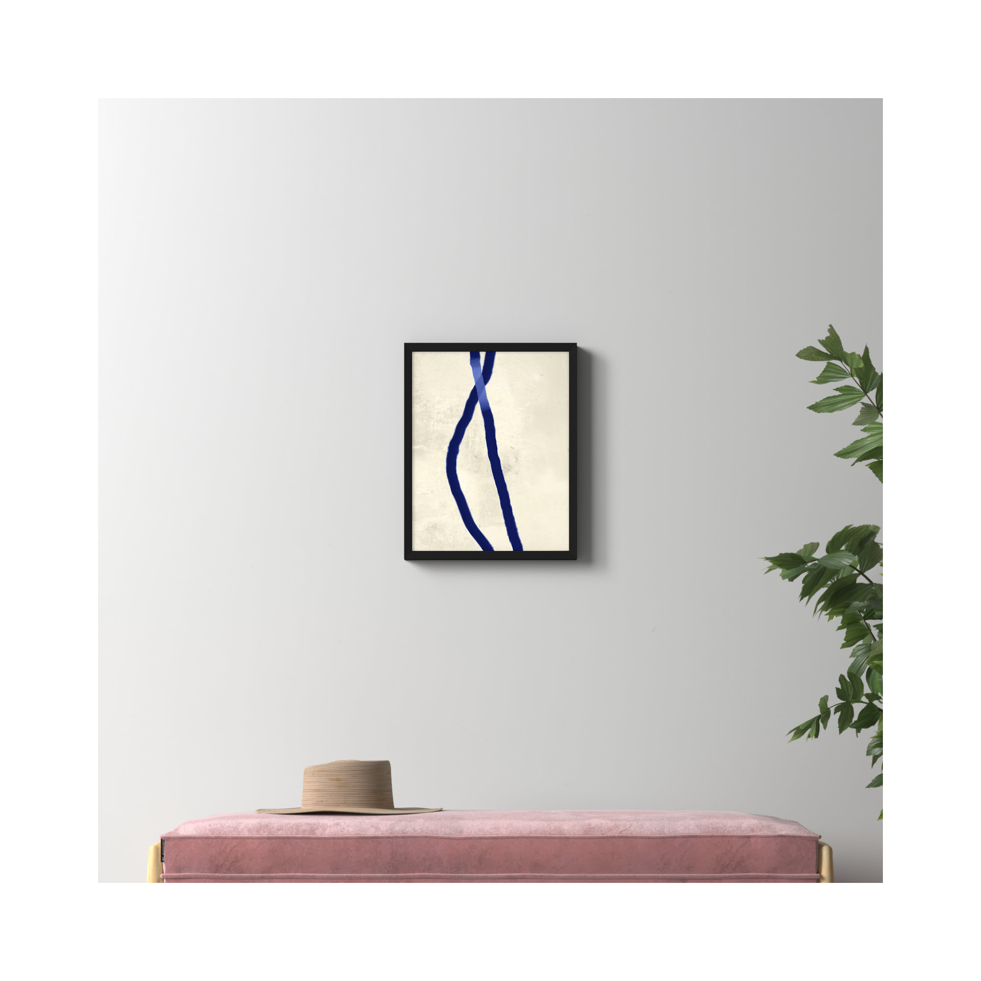 Blue Rope 2 by Jacques Pilon, Black Framed, 20" H x 16" W x 1.25" D