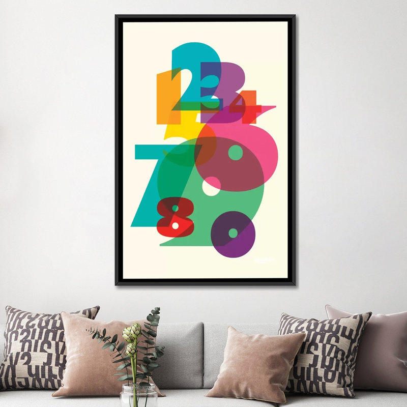 Elvina " Numbers ", Black Framed Canvas, No Matte, 60" H x 40" W x 1.5" D