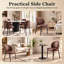 Chaise de salle à manger Aleshire rembourrée avec siège en similicuir et pieds en métal-131144739