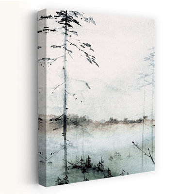 Art contemporain contemporain, paysage forestier minimaliste serein