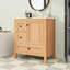 Meuble-lavabo en bois 30 po avec lavabo en céramique, tiroirs à fermeture en douceur, tablette réglable et conception à dossier ouvert
