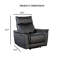 Transitional Black Leather Match Recliner Chair with Flared Padded Arms