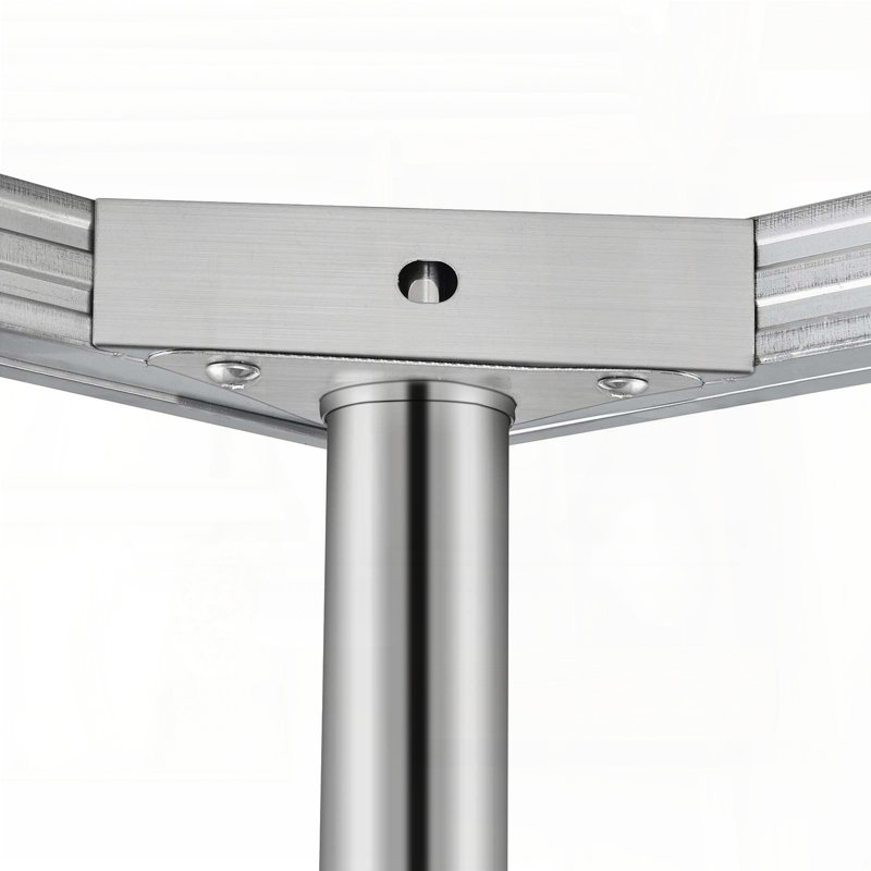 Table de travail commerciale en acier inoxydable - 24 po x 24 po, H 5,31 po x l 26,77 po x P 26,77 po