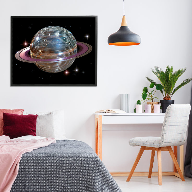 Boule disco mauve, giclée encadrée, design par Decent Exposures, Giclée encadrée noir minuit, H 24 po x l 30 po
