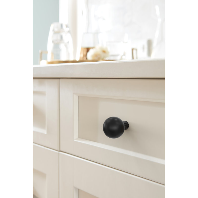 Poignée d'armoire Cowrie de 1-1 / 8 po (29 mm) de diamètre, Noir mat