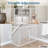PETMAKER Pet Gate- 4-Panel Indoor Pet Fence 73x24 inch Freestanding Pet Barrier for Stairs, Doorways & Hallways – Foldable Wooden Pet Fence for Small Dogs, Puppies & Cats – No Installation, Portable (White)-44859696-126392422
