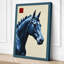 Blue Horse in Profile Modern - Wrapped Canvas-1806814020-1806814035