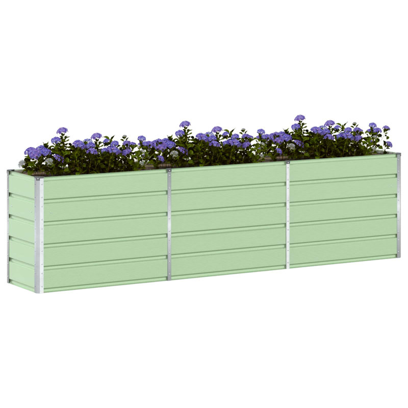 Planter Galvanised Steel, 77cm H x 290cm W x 90cm D, Pastel Green