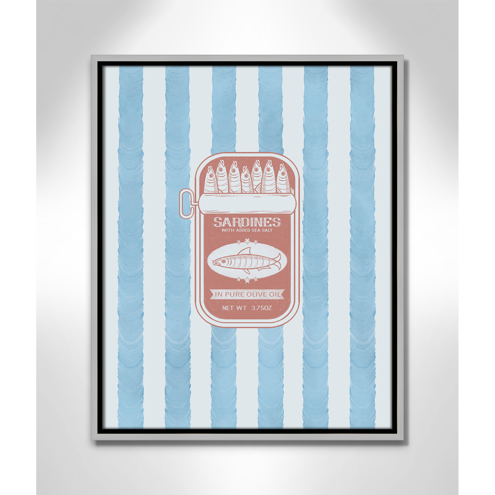 Salty Sardines Print by Marcus Prime, 17.5'' W x 21.5'' H, Silver Floater