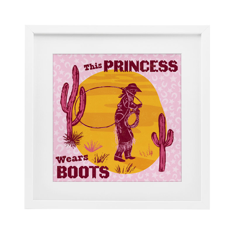 «This Princess Wears», reproduction encadrée sous verre, par Diane Labombarbe, H 13 po x l 13 po, Cadre blanc côtier