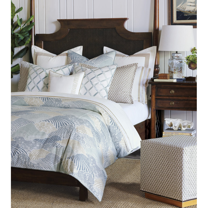 Brentwood Chic Oceanic 100% Cotton Euro Sham with Jute-Trim
