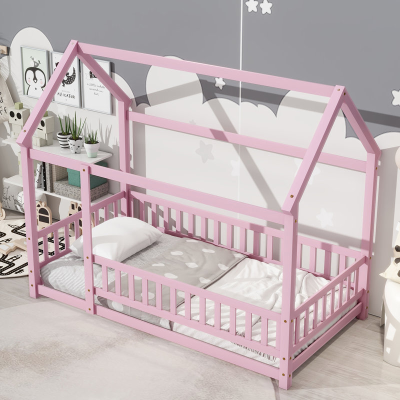 McElhattan Canopy Bed Kids Bed , Twin, Pink
