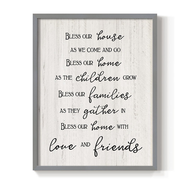 «Love and Friends», reproduction encadrée - bois massif, H 11 po x l 9 po, Grey