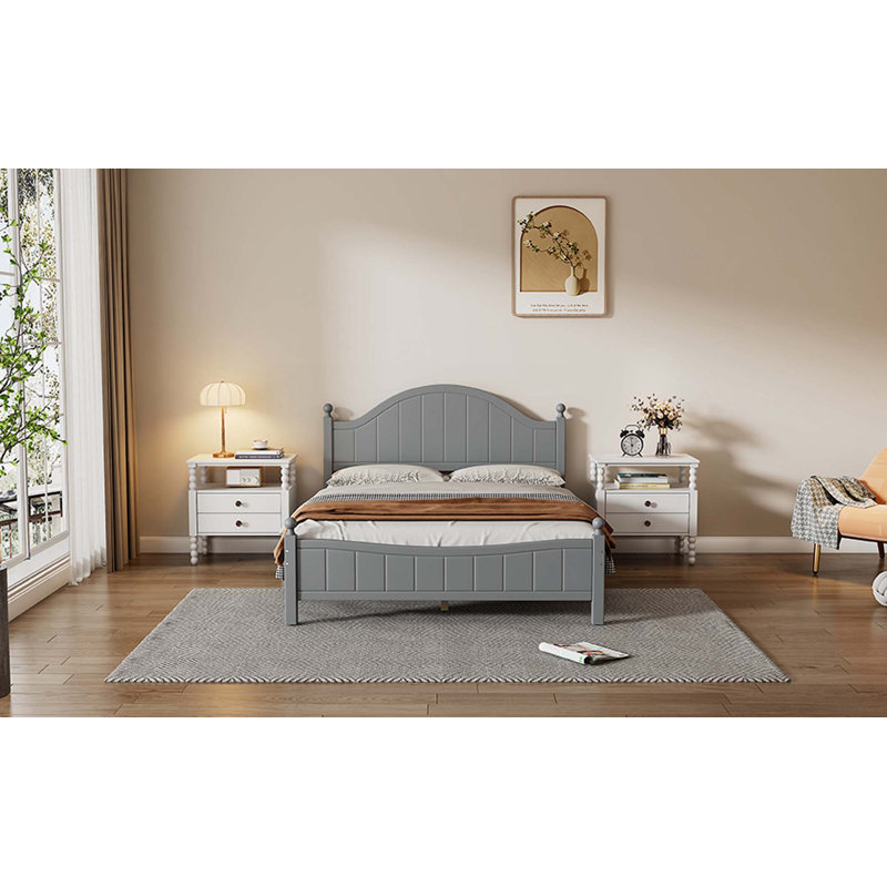 Dunstanburgh Platform Bed, Queen, Gray